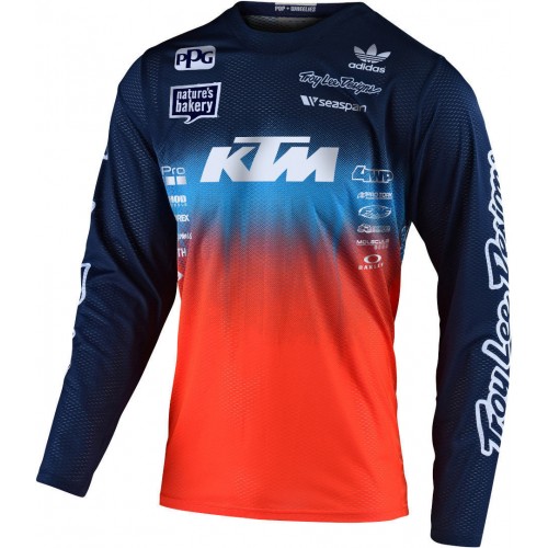 CAMISOLA TROY LEE DESIGNS 2021 GP AIR STAIN'D TEAM - NAVY / LARANJA
